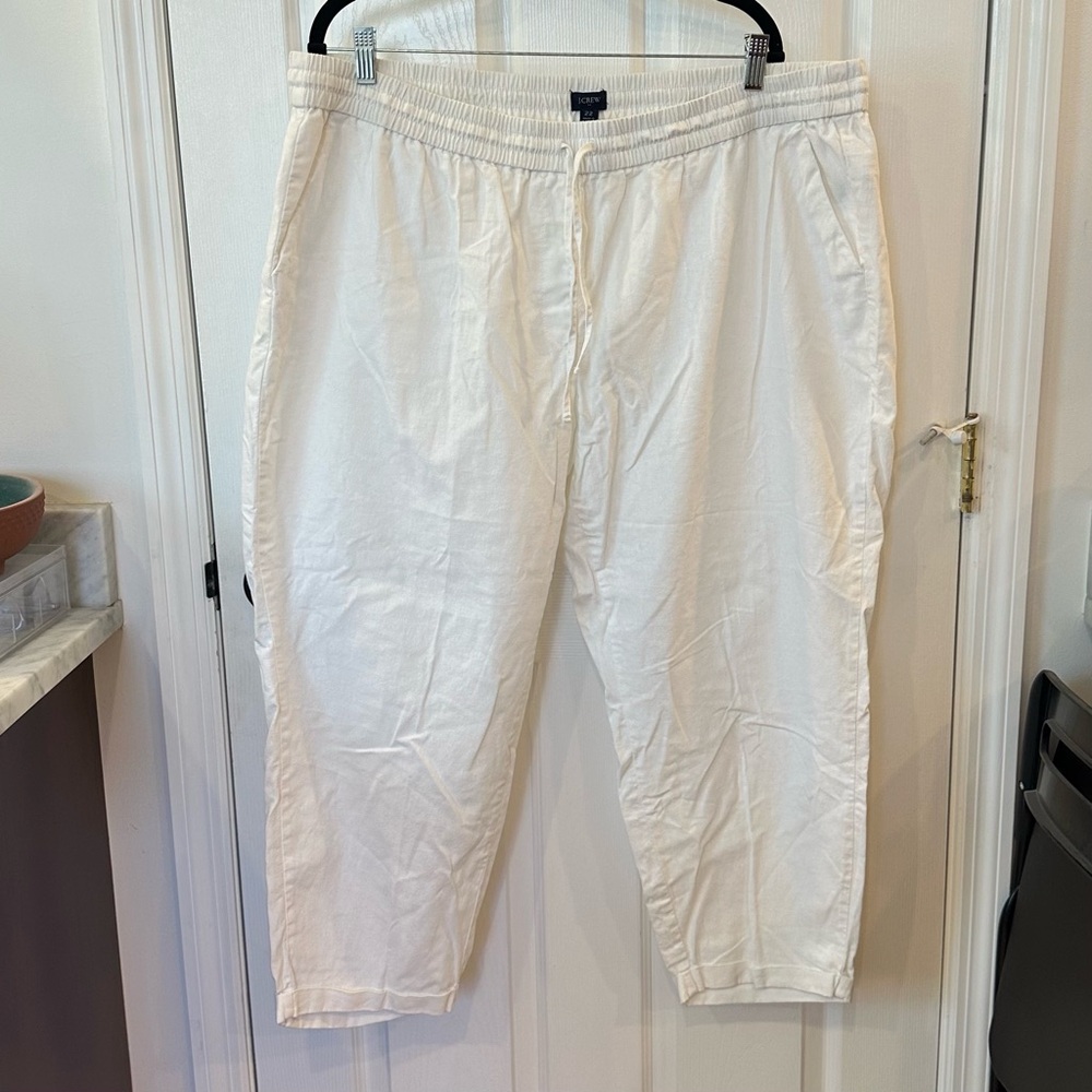 NWOT J.Crew White Linen Pants